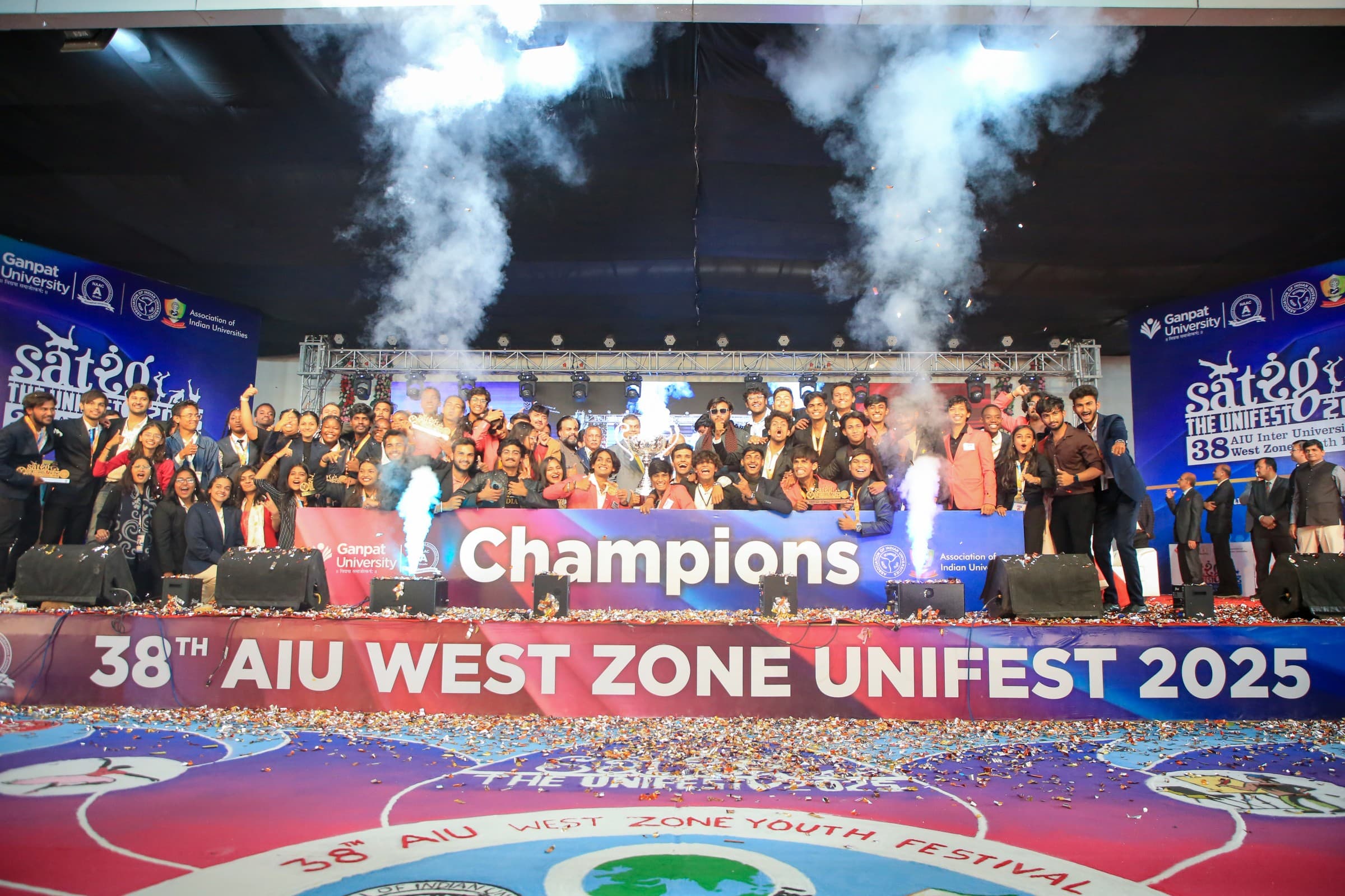 PU Clinches the Title of Overall Champions of the West Zone at Satrang – The 38th AIU West Zone Unifest 2025, Wins Across Different Categories